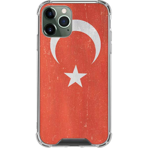 Turkish Flag Distressed iPhone 12 Pro Clear Case